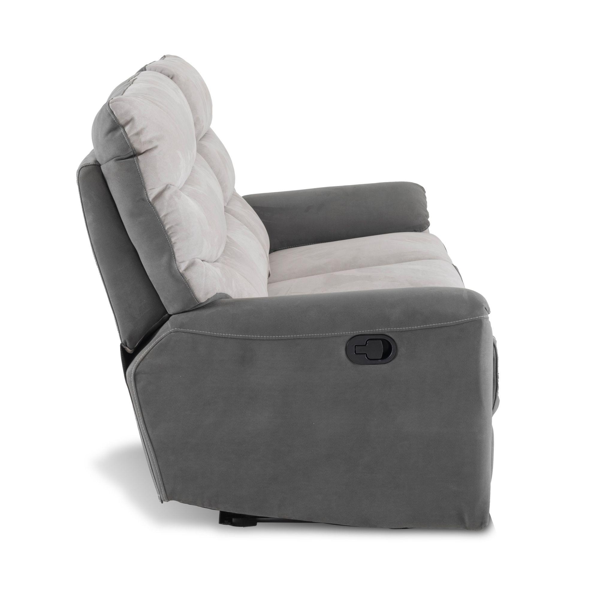 Product photograph of Lisbon Grey Fabric Recliner 2 Seater Sofa from Choice Furniture Superstore.