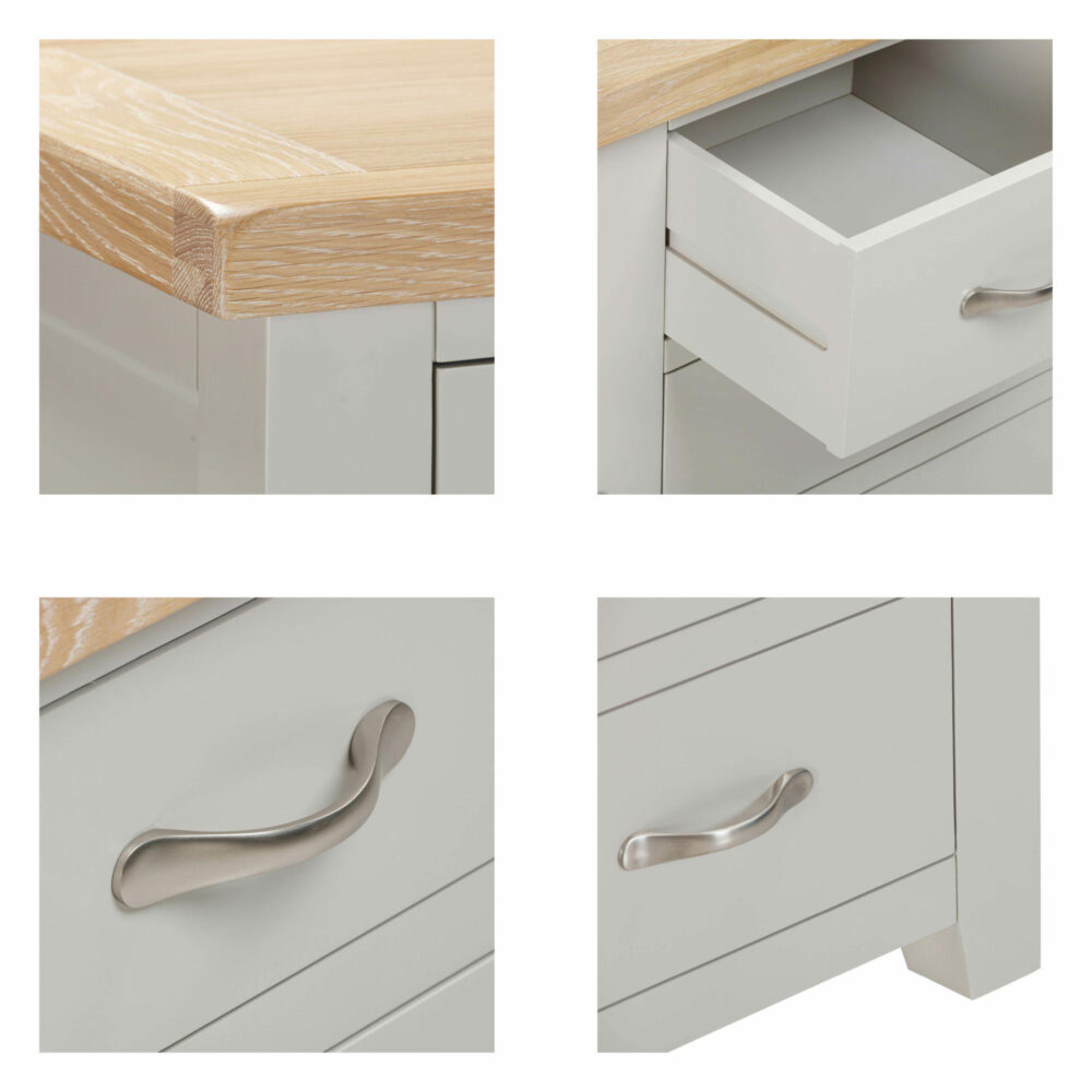 Product photograph of Wilmont Grey Painted 3 Drawer Compact Bedside Cabinet from Choice Furniture Superstore.