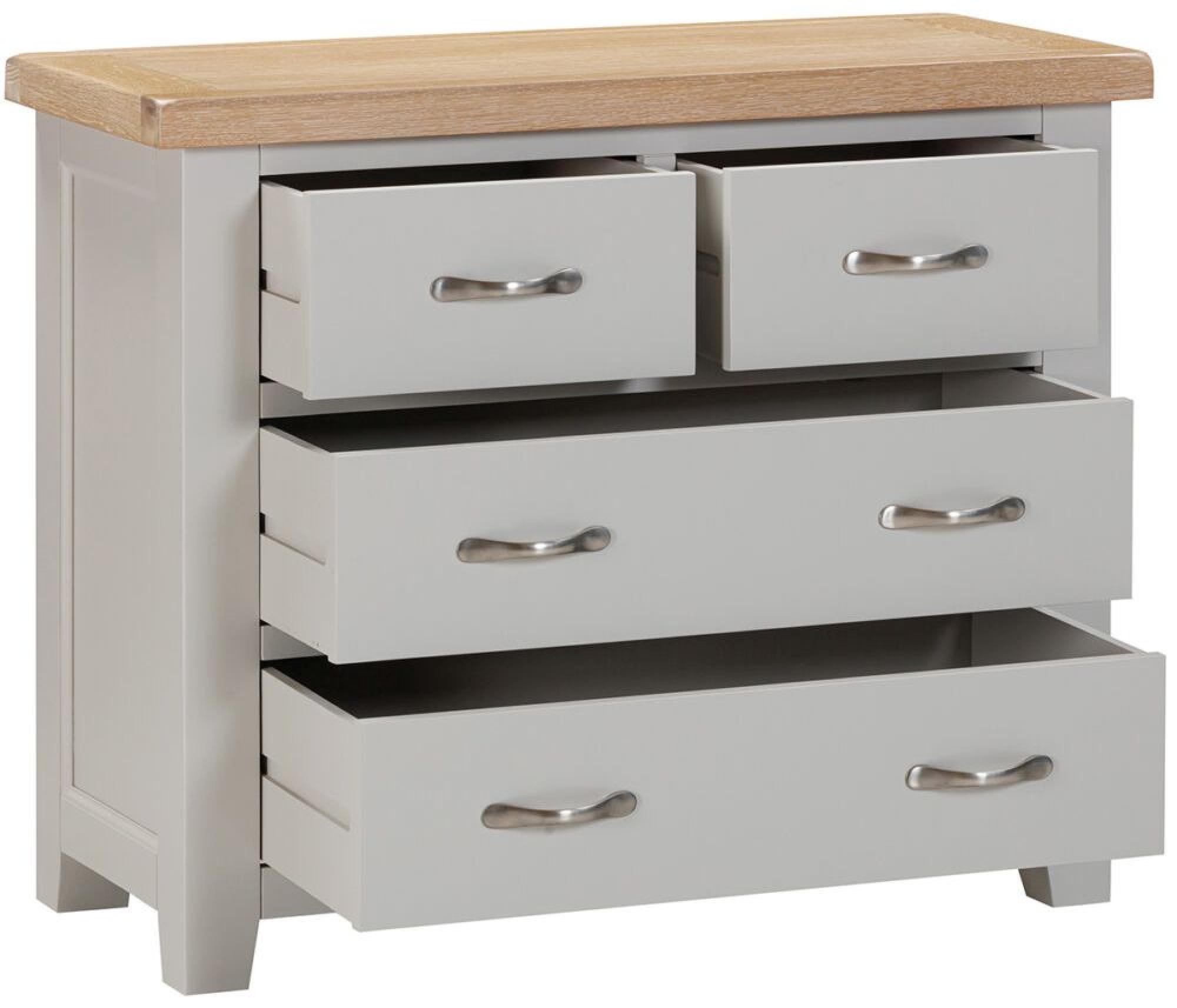 Product photograph of Wilmont Painted 2 Over 2 Drawer Chest - Comes In Moon Grey Painted White Painted And Ivory Painted Options from Choice Furniture Superstore.