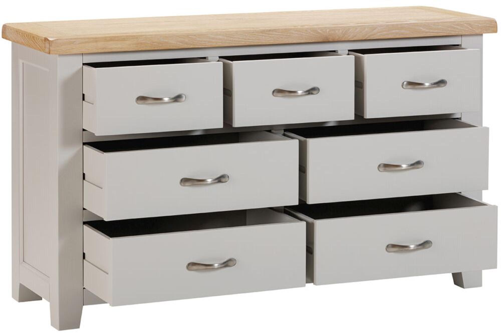 Product photograph of Wilmont Painted 3 Over 4 Drawer Chest - Comes In Moon Grey Painted White Painted And Ivory Painted Options from Choice Furniture Superstore.