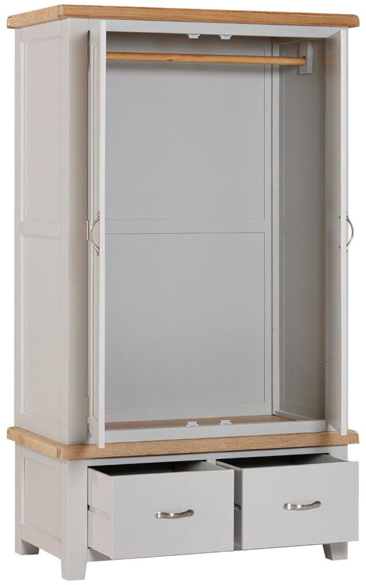 Product photograph of Wilmont Painted 2 Door Double Wardrobe - Comes In Moon Grey Painted White Painted And Ivory Painted Options from Choice Furniture Superstore.