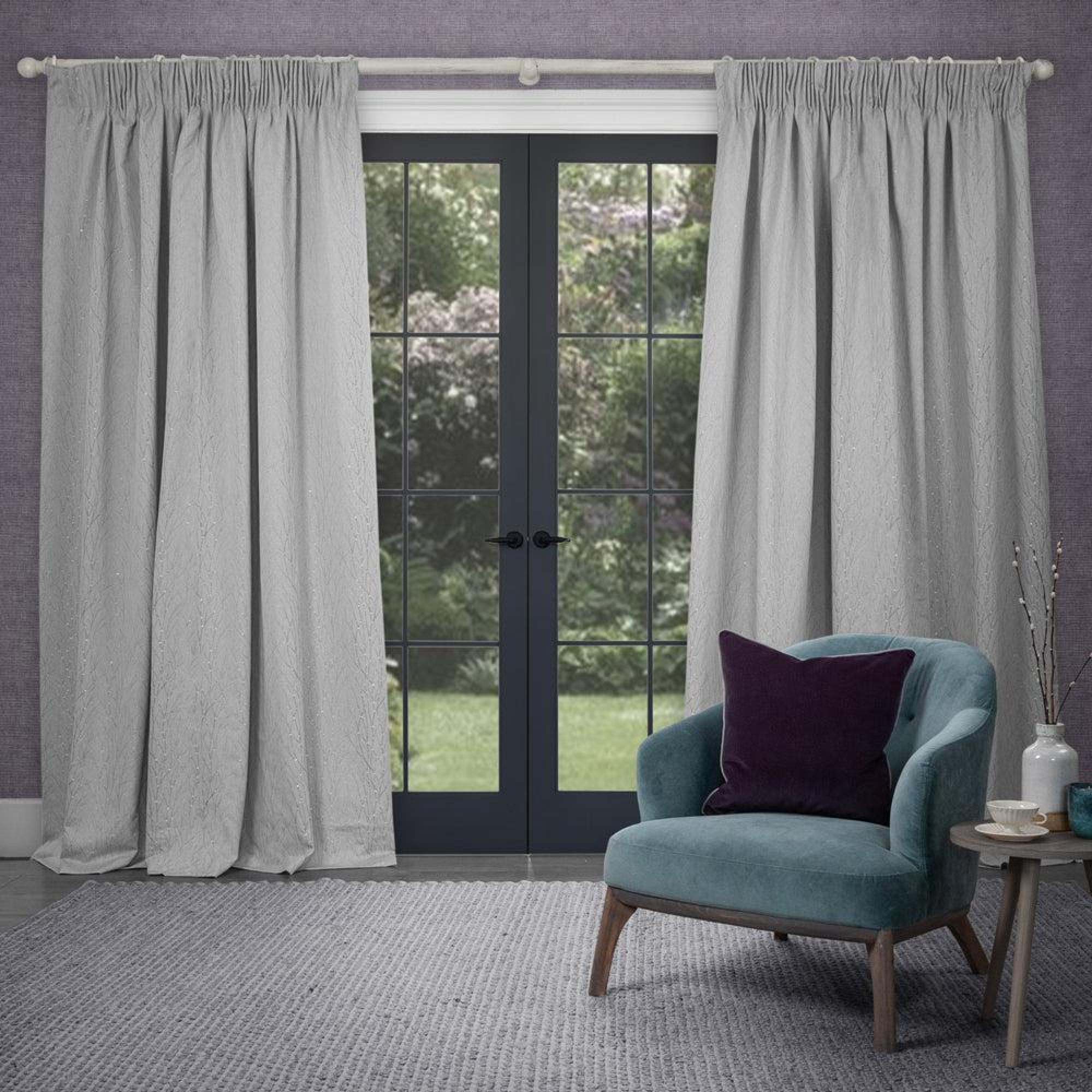 Product photograph of Voyage Maison Argenta Viscose Fallon Woven Pencil Pleat Curtains from Choice Furniture Superstore.