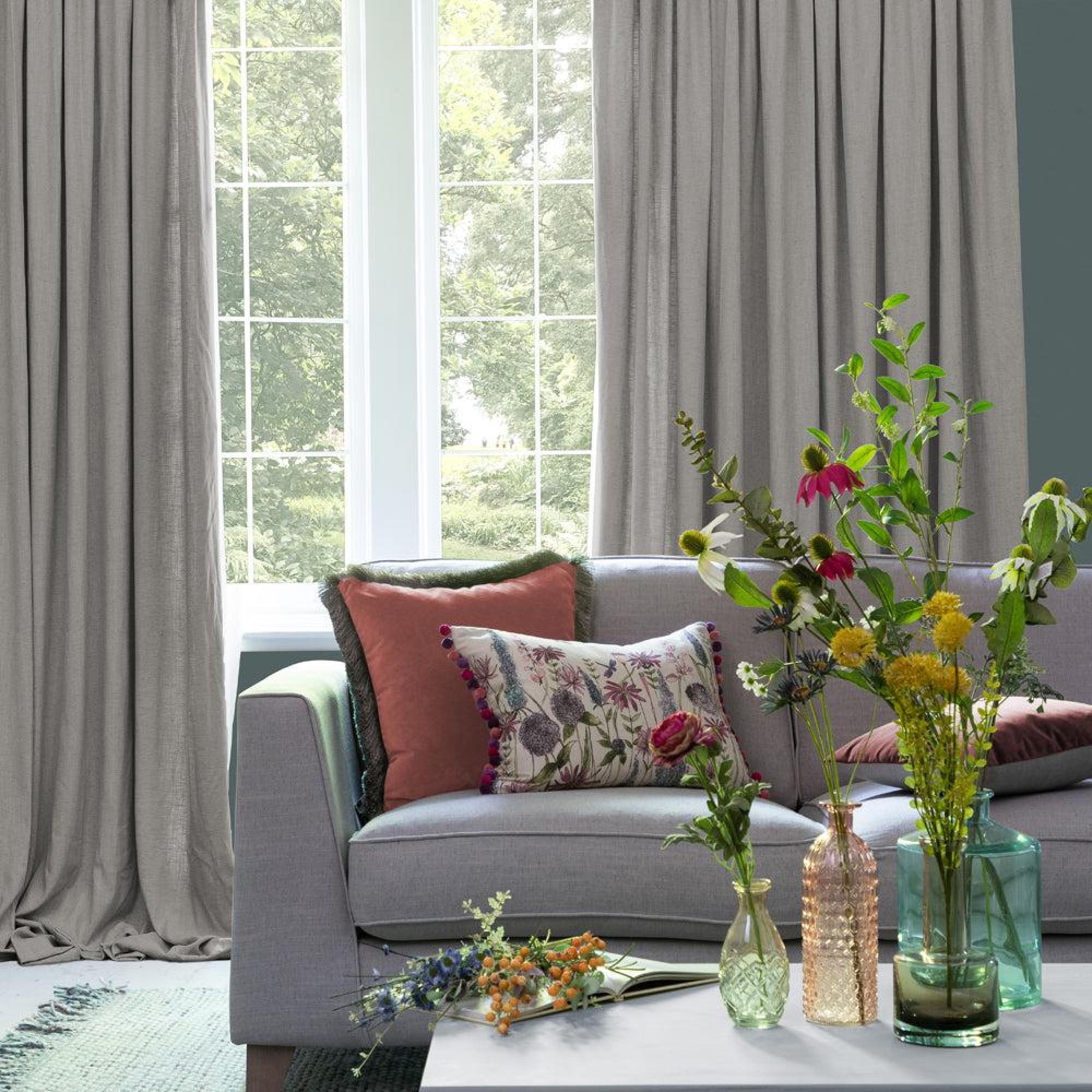 Product photograph of Voyage Maison Bamboo Polyester Hawley Pencil Pleat Curtains from Choice Furniture Superstore.