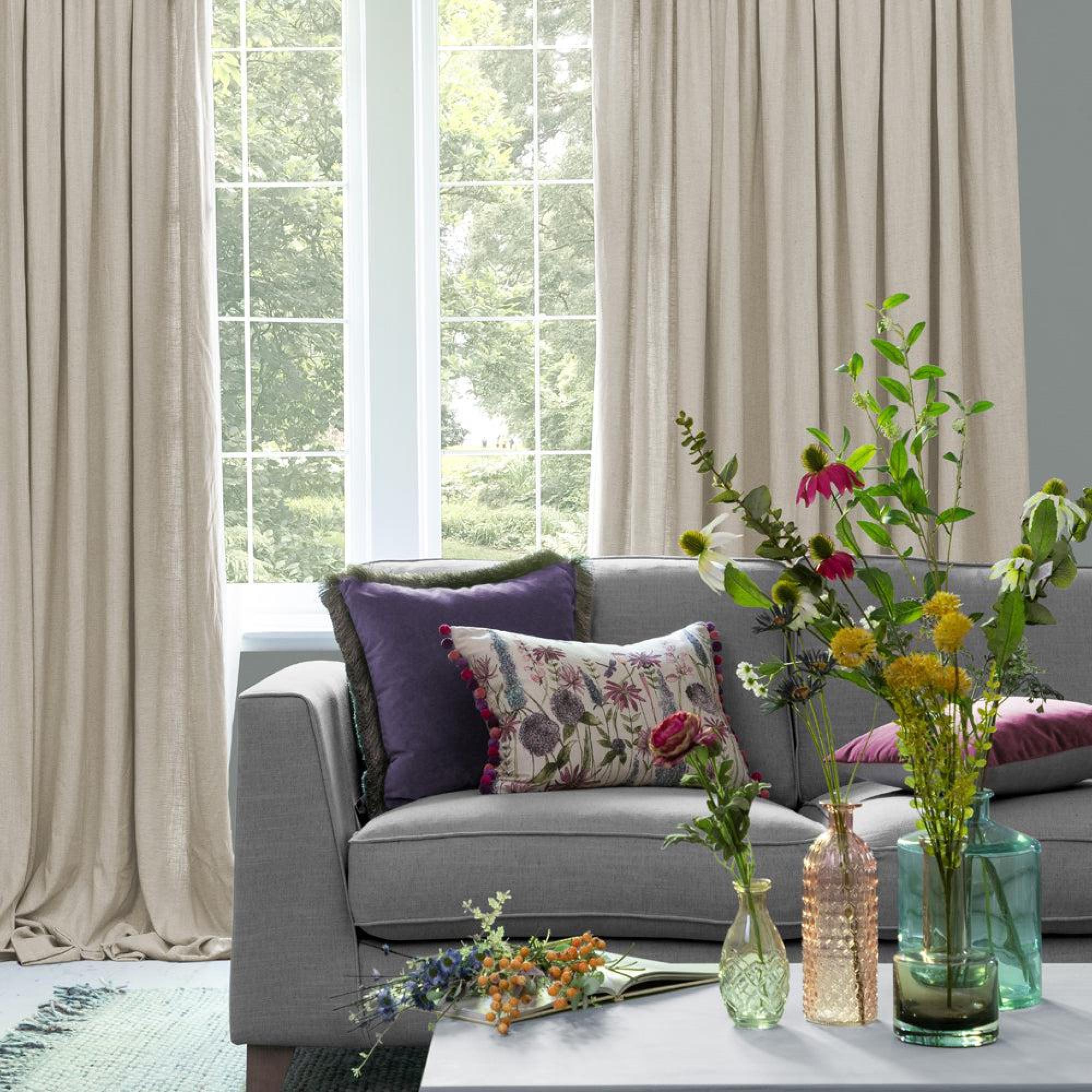 Product photograph of Voyage Maison Cashew Polyester Hawley Pencil Pleat Curtains from Choice Furniture Superstore.