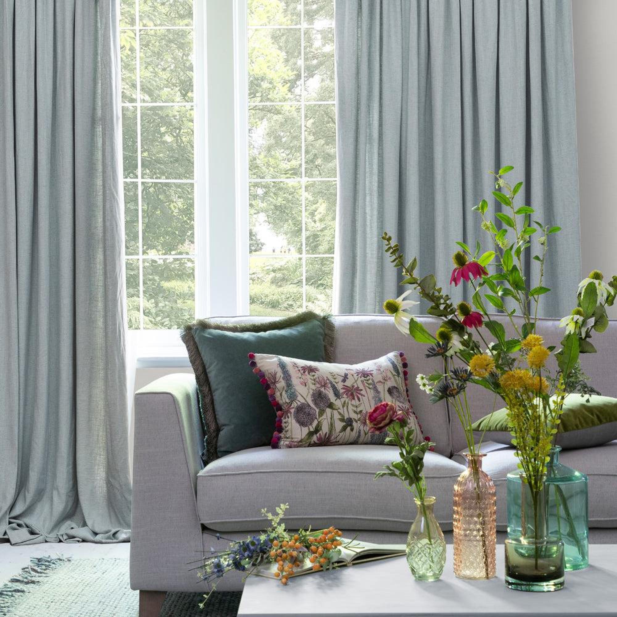 Product photograph of Voyage Maison Egg Polyester Hawley Pencil Pleat Curtains from Choice Furniture Superstore.