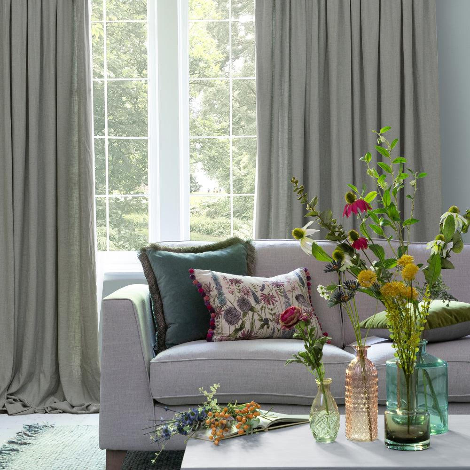 Product photograph of Voyage Maison Flint Polyester Hawley Pencil Pleat Curtains from Choice Furniture Superstore.