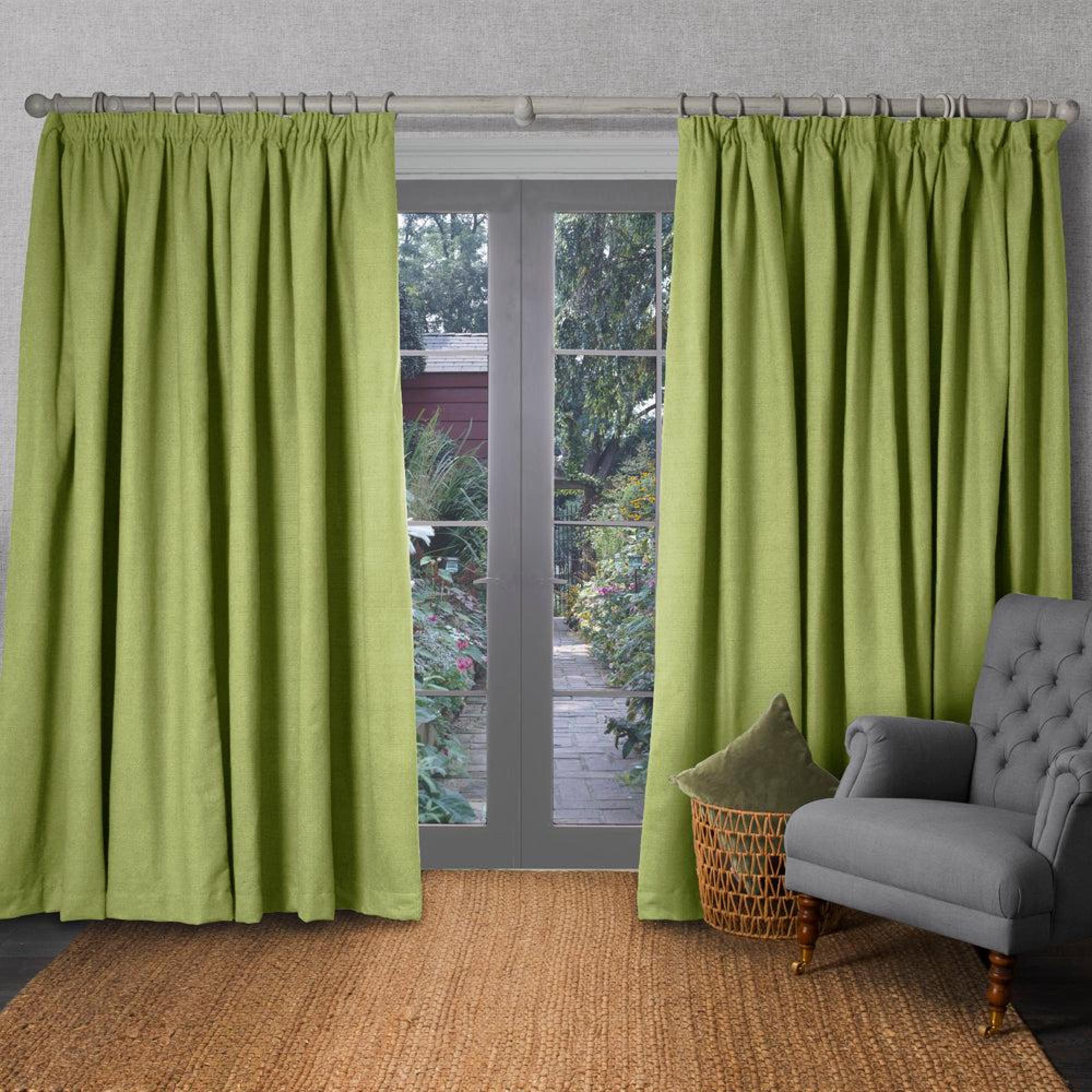 Product photograph of Voyage Maison Kiwi Polyester Malleny Woven Pencil Pleat Curtains from Choice Furniture Superstore.