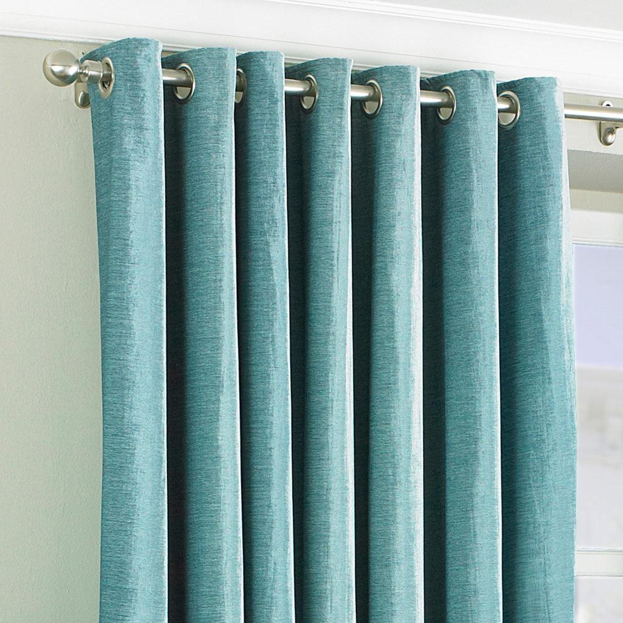 Product photograph of Paoletti Duck Egg Polyester Wellesley Eyelet Curtains from Choice Furniture Superstore.