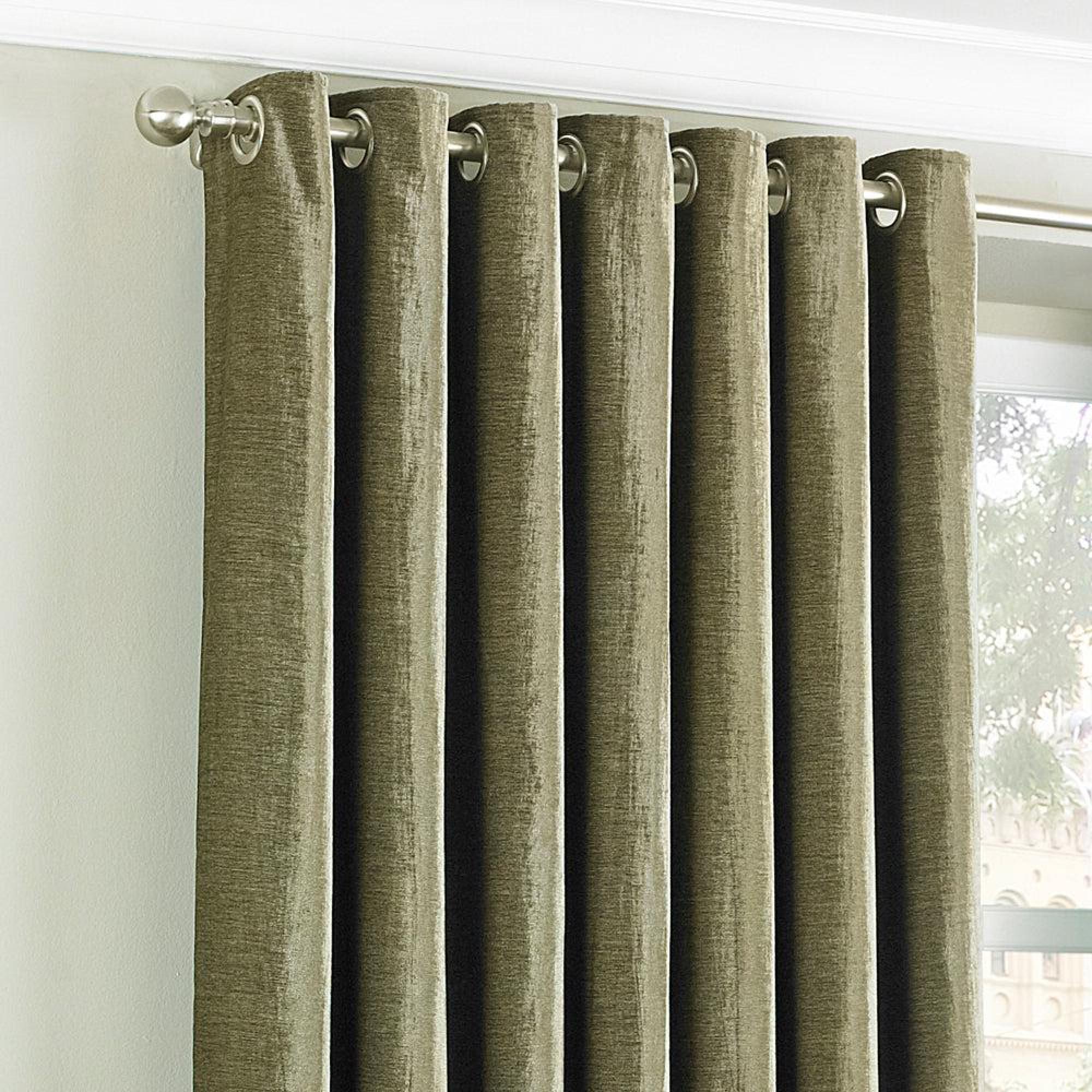 Product photograph of Paoletti Mocha Polyester Wellesley Eyelet Curtains from Choice Furniture Superstore.