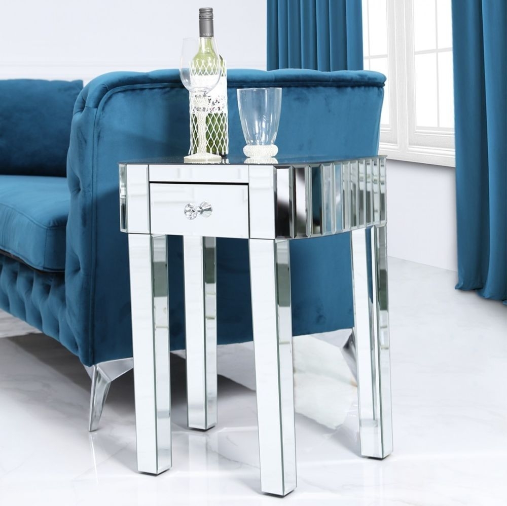 Product photograph of Classic Mirrored Medium Lamp Table from Choice Furniture Superstore.