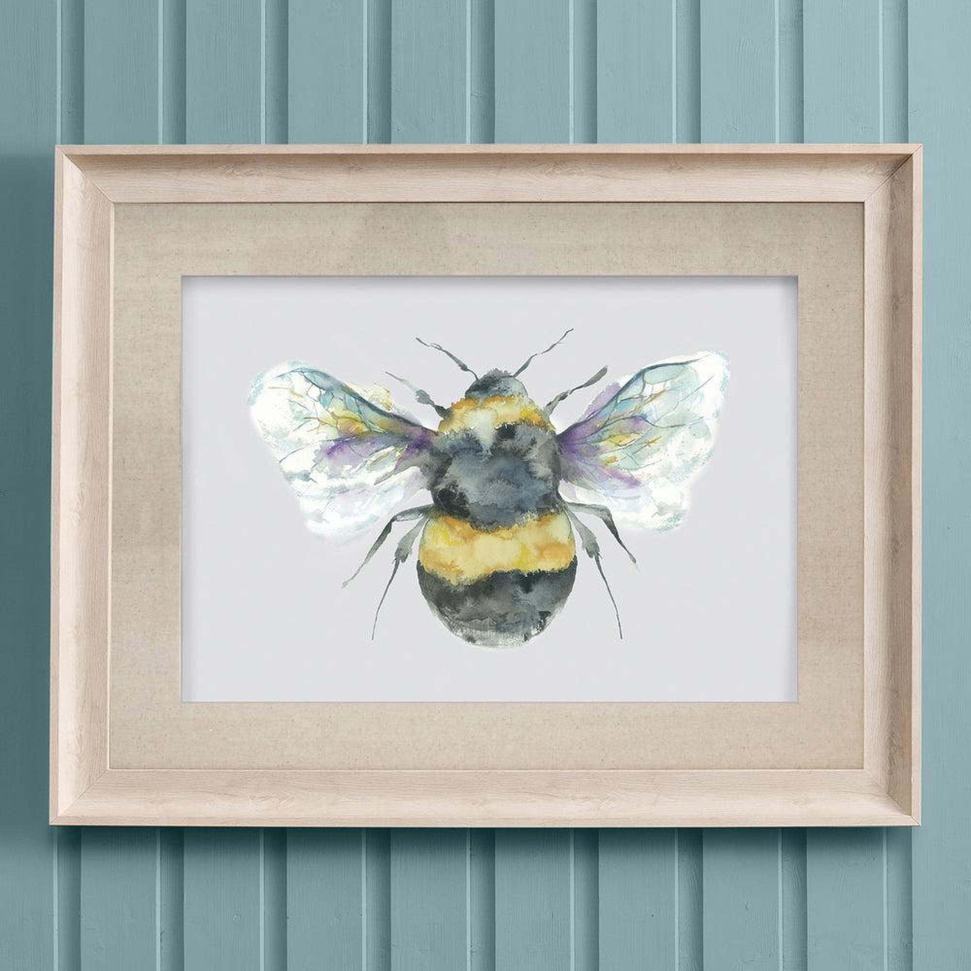 Product photograph of Voyage Maison Birch Wood Bee Framed Print - 90cm X 70cm from Choice Furniture Superstore.