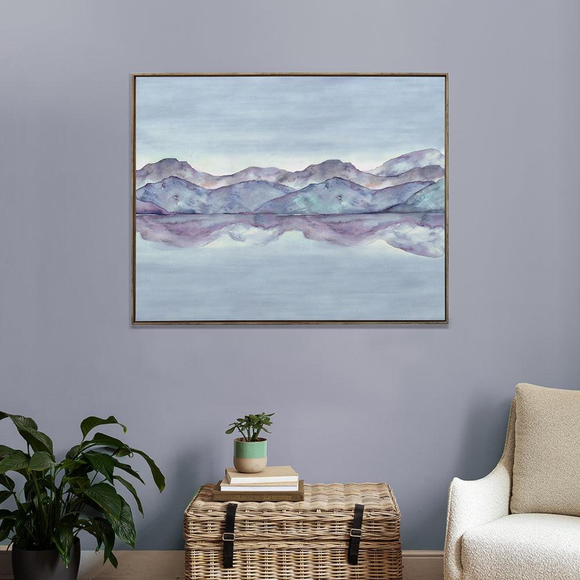 Product photograph of Voyage Maison Stone Wood Dorian Wisteria Framed Canvas - 112cm X 141cm from Choice Furniture Superstore.
