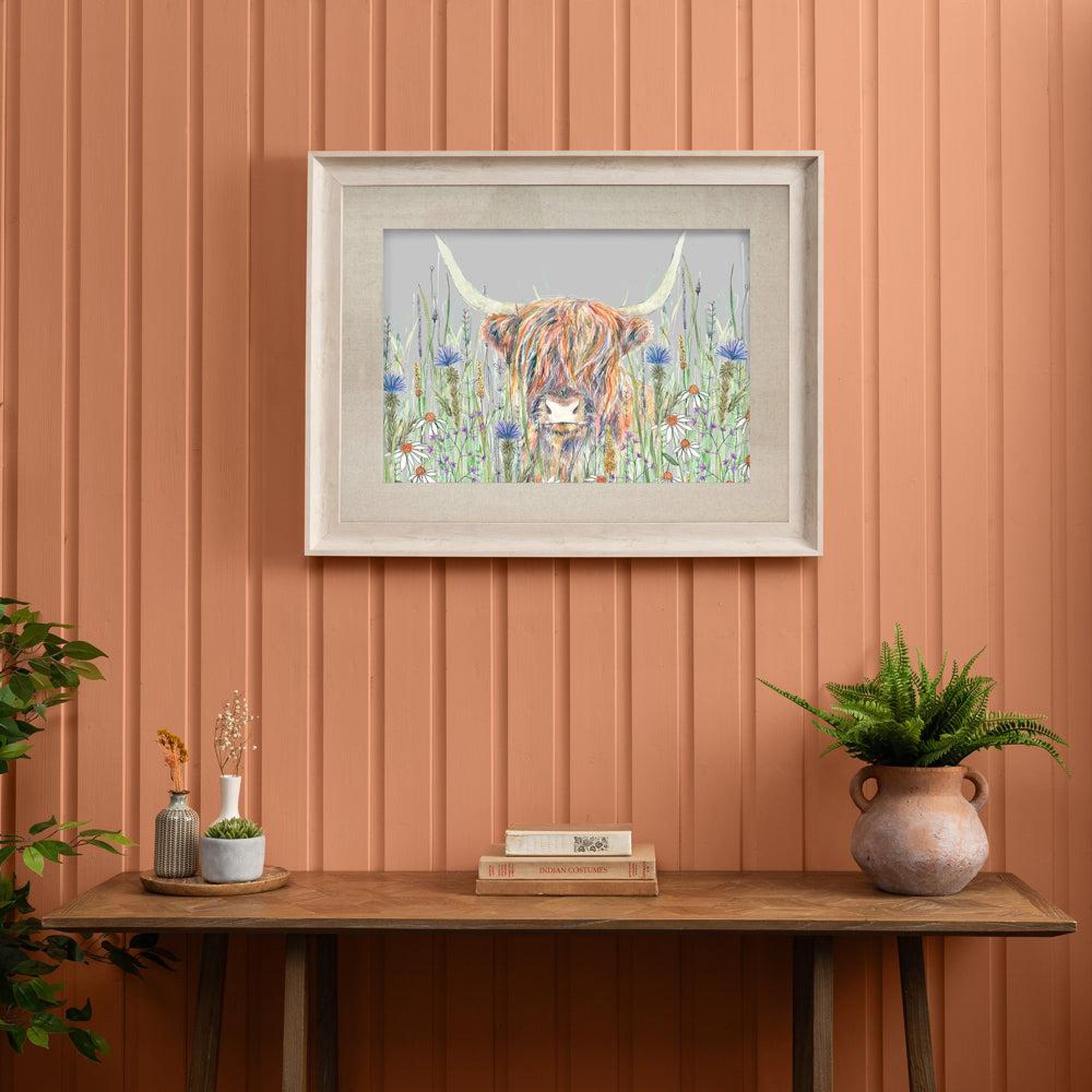 Product photograph of Voyage Maison Birch Highland Cow Framed Print - 90cm X 70cm from Choice Furniture Superstore.