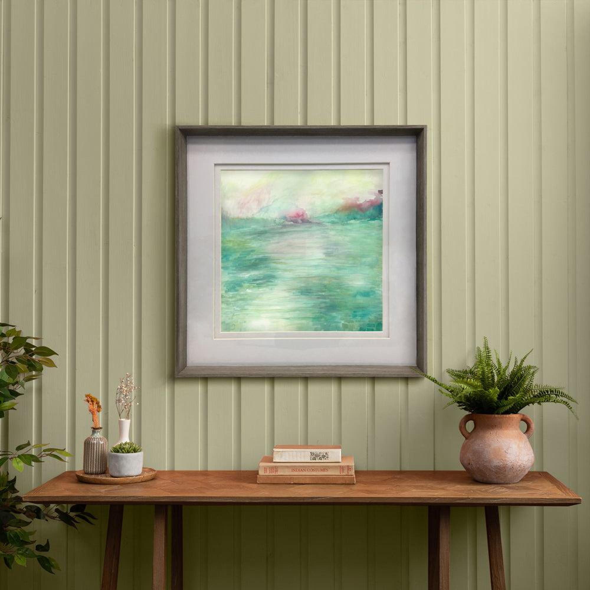 Product photograph of Voyage Maison Nut Wood Maree Fern Framed Print - 81cm X 81cm from Choice Furniture Superstore.