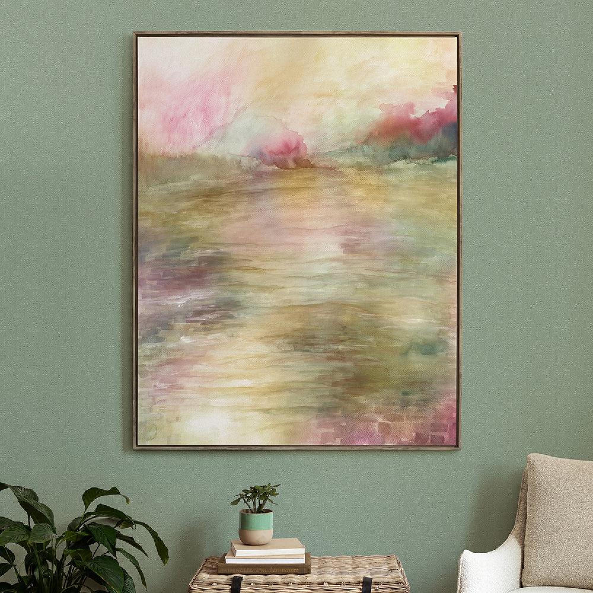 Product photograph of Voyage Maison Stone Wood Maree Yarrow Framed Canvas - 140cm X 181cm from Choice Furniture Superstore.