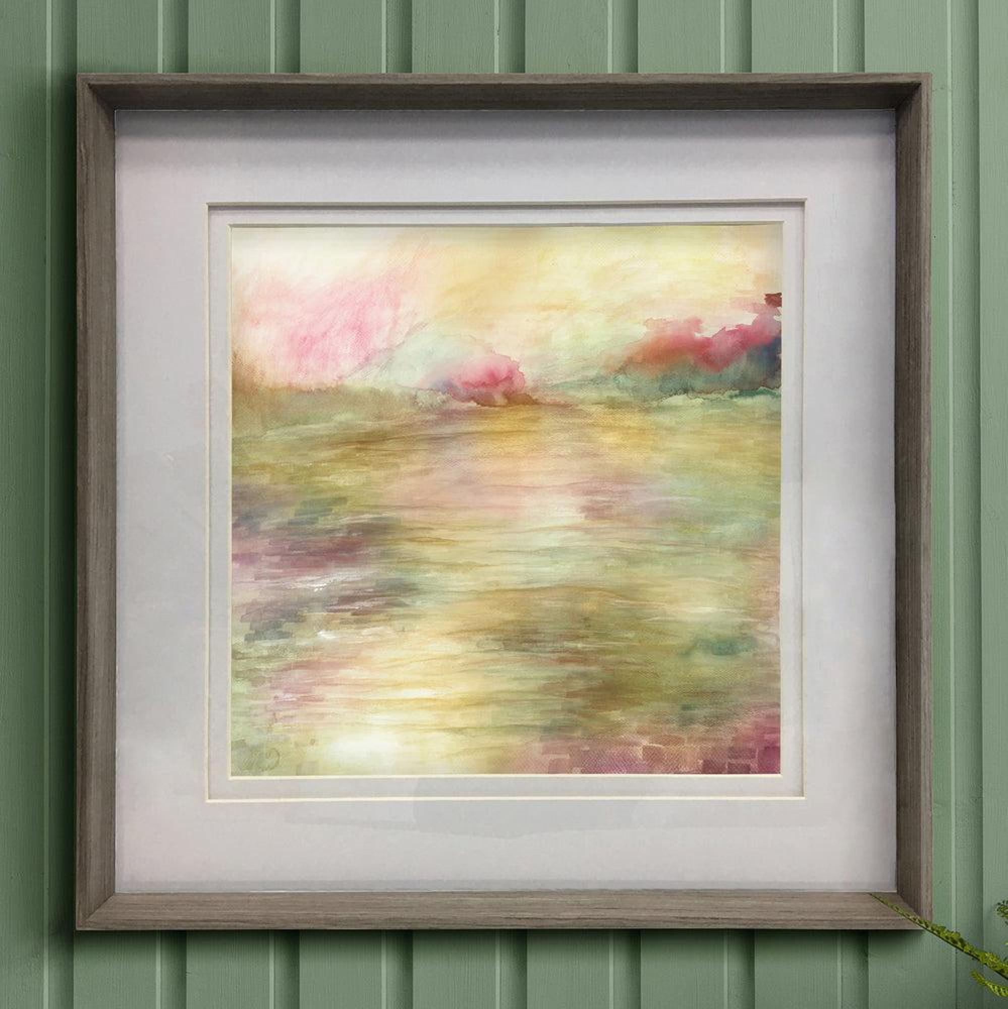 Product photograph of Voyage Maison Nut Wood Maree Yarrow Framed Print - 81cm X 81cm from Choice Furniture Superstore.