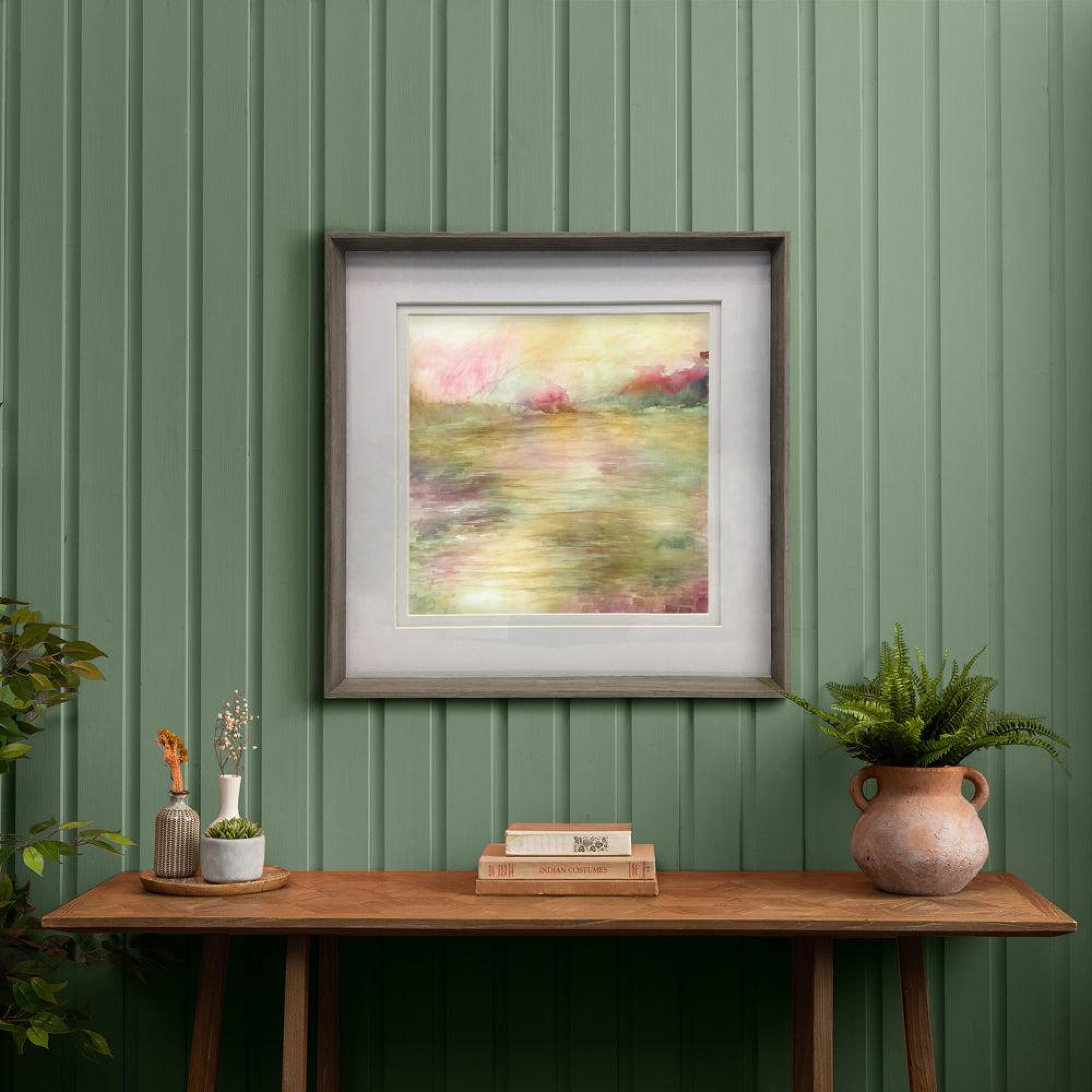 Product photograph of Voyage Maison Nut Wood Maree Yarrow Framed Print - 81cm X 81cm from Choice Furniture Superstore.