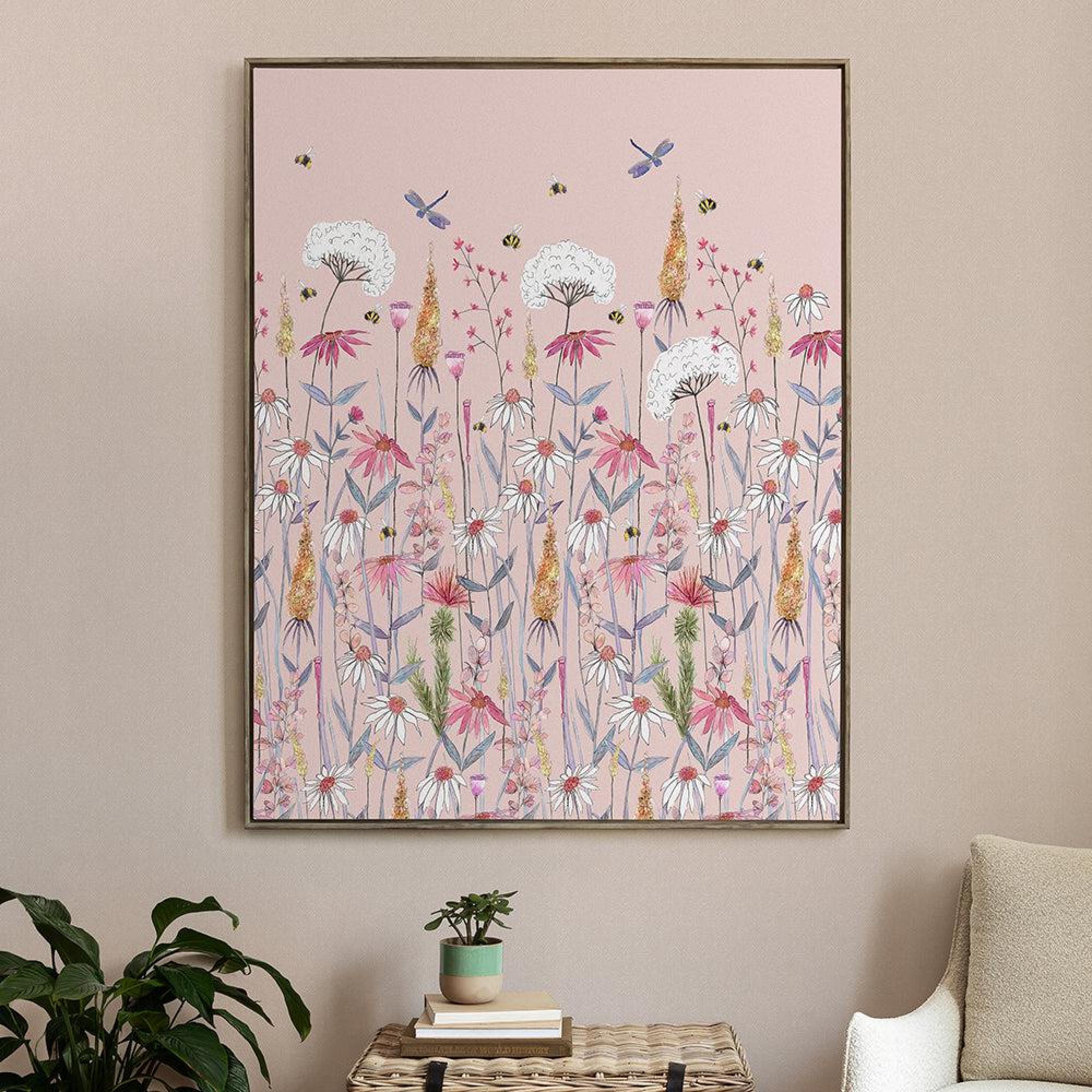 Product photograph of Voyage Maison Blush Wood Hermione Framed Canvas - 140cm X 181cm from Choice Furniture Superstore.