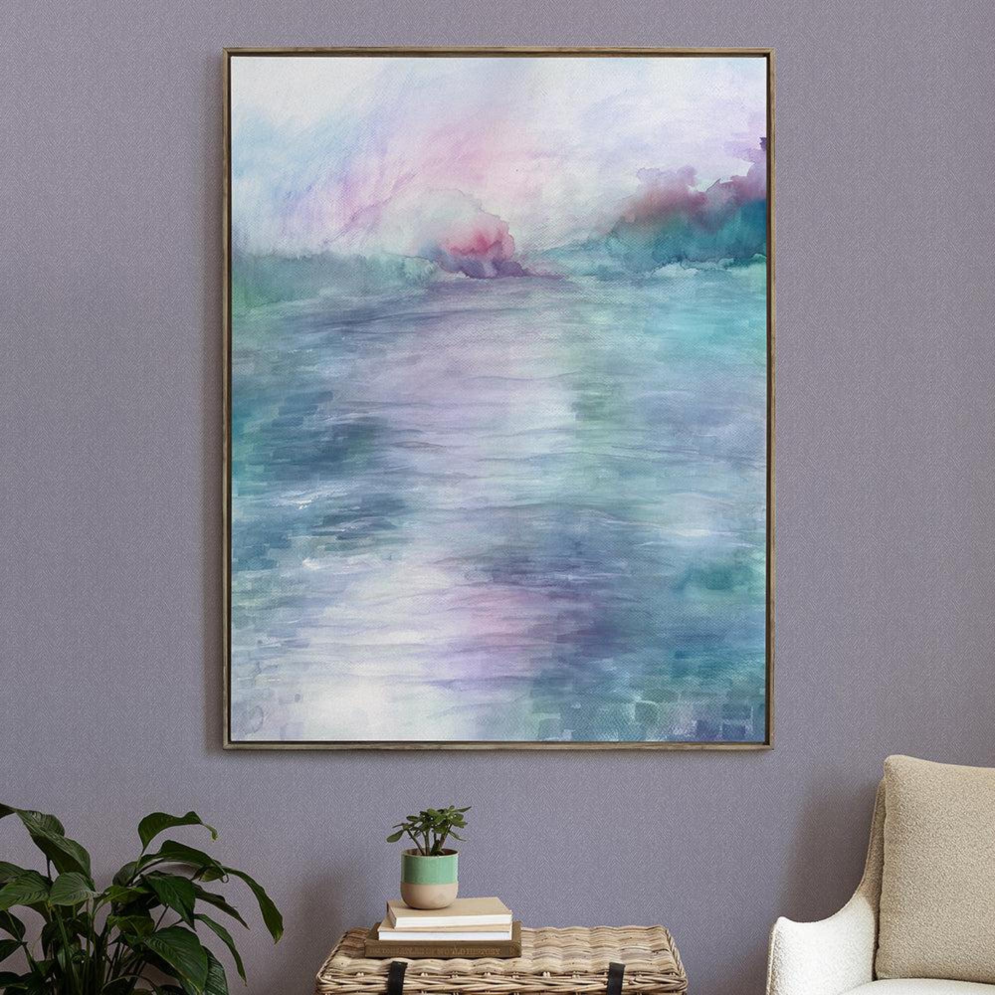 Product photograph of Voyage Maison Stone Maree Iris Framed Canvas - 112cm X 141cm from Choice Furniture Superstore.