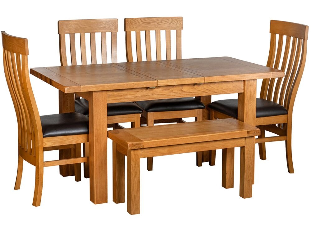 Product photograph of Somer Oak Dining Bench from Choice Furniture Superstore.