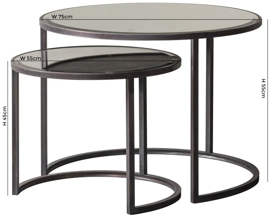 Product photograph of Argyle Glass Top Coffee Table Set Of 2 from Choice Furniture Superstore.