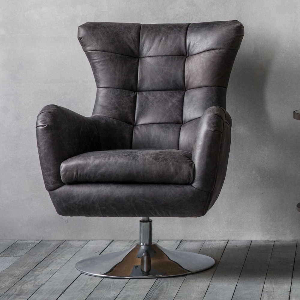 Product photograph of Bristol Antique Ebony Swivel Chair from Choice Furniture Superstore.