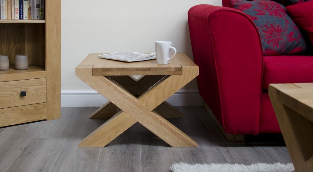 Product photograph of Homestyle Gb Trend Oak Small Coffee Table With X Leg from Choice Furniture Superstore.