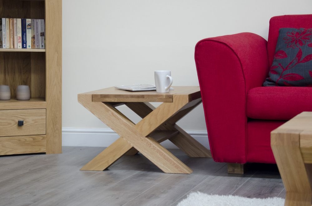 Product photograph of Homestyle Gb Trend Oak Small Coffee Table With X Leg from Choice Furniture Superstore.