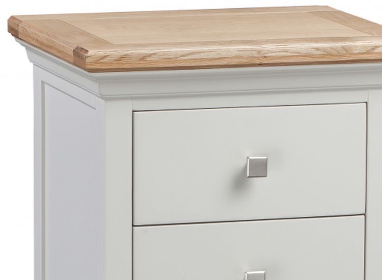 Product photograph of Homestyle Gb Cotswold Oak And Painted 5 Drawer Tallboy from Choice Furniture Superstore.