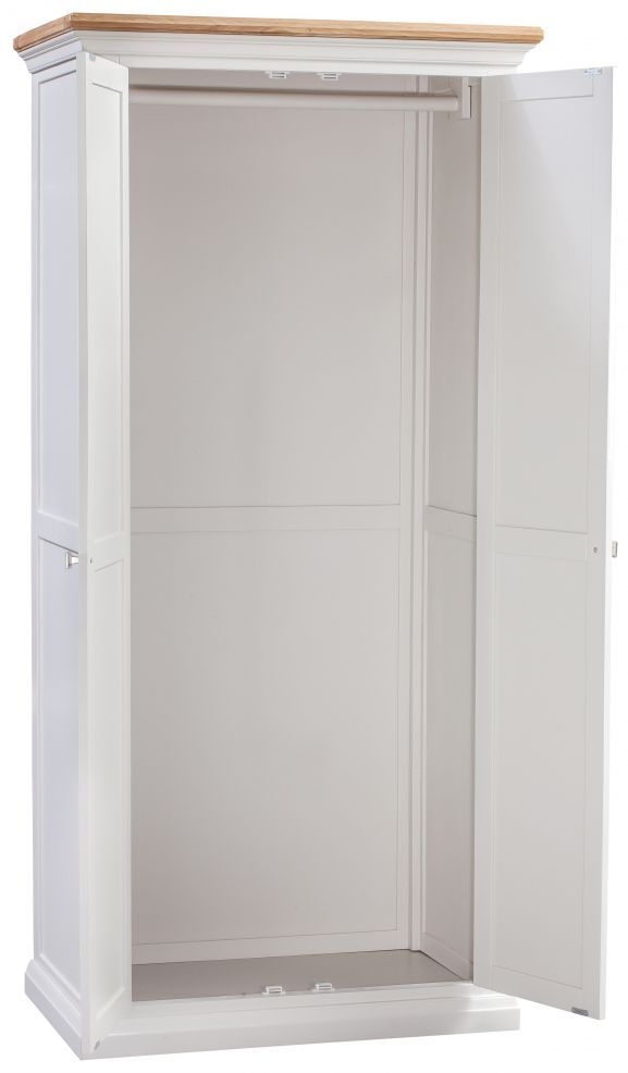 Product photograph of Homestyle Gb Cotswold Oak And Painted 2 Door Wardrobe from Choice Furniture Superstore.