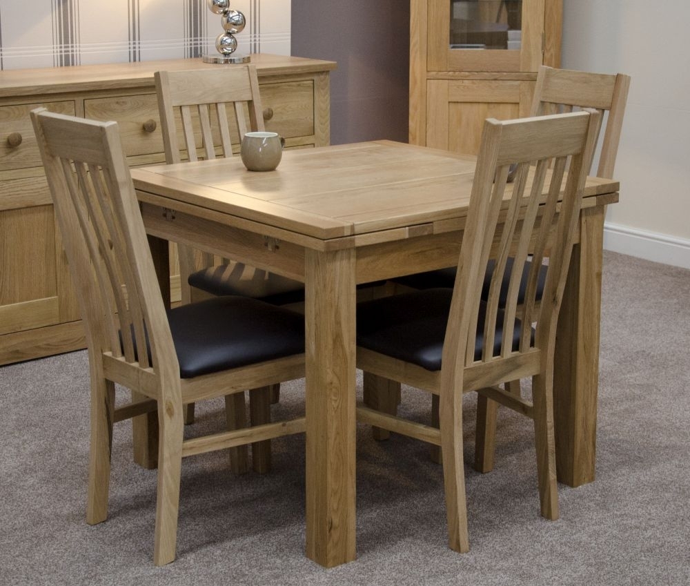 Product photograph of Homestyle Gb Elegance Oak Square 4 Seater Extending Dining Table from Choice Furniture Superstore.