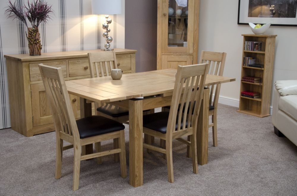 Product photograph of Homestyle Gb Elegance Oak Square 4 Seater Extending Dining Table from Choice Furniture Superstore.