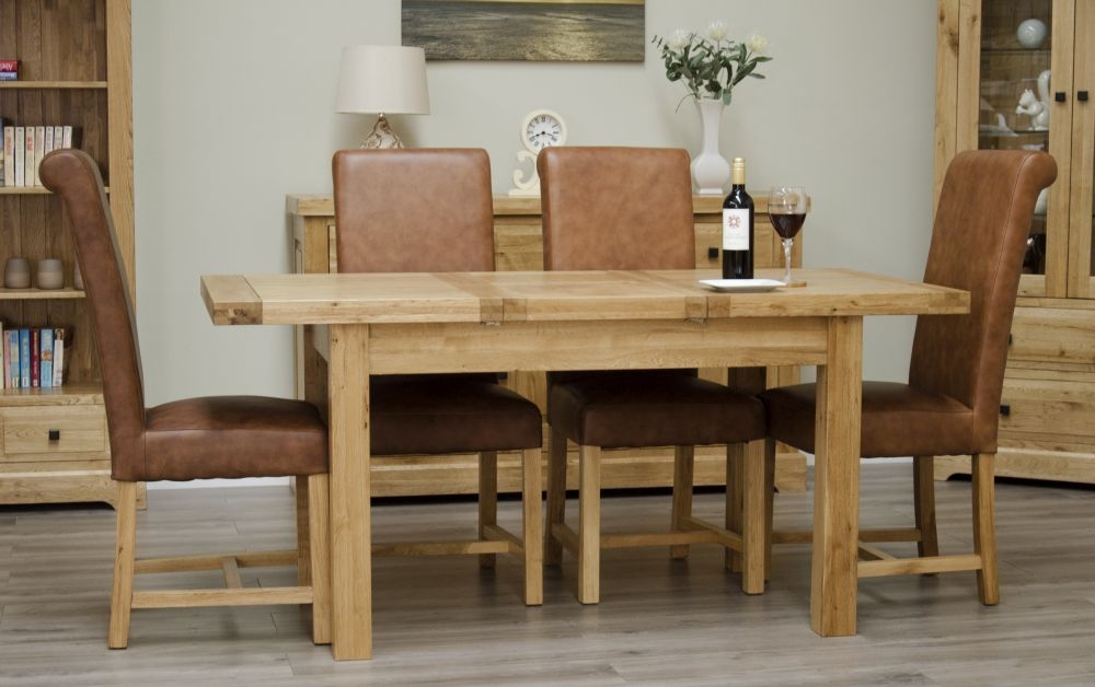 Product photograph of Homestyle Gb Deluxe Oak 4 Seater Butterfly Extending Dining Table from Choice Furniture Superstore.