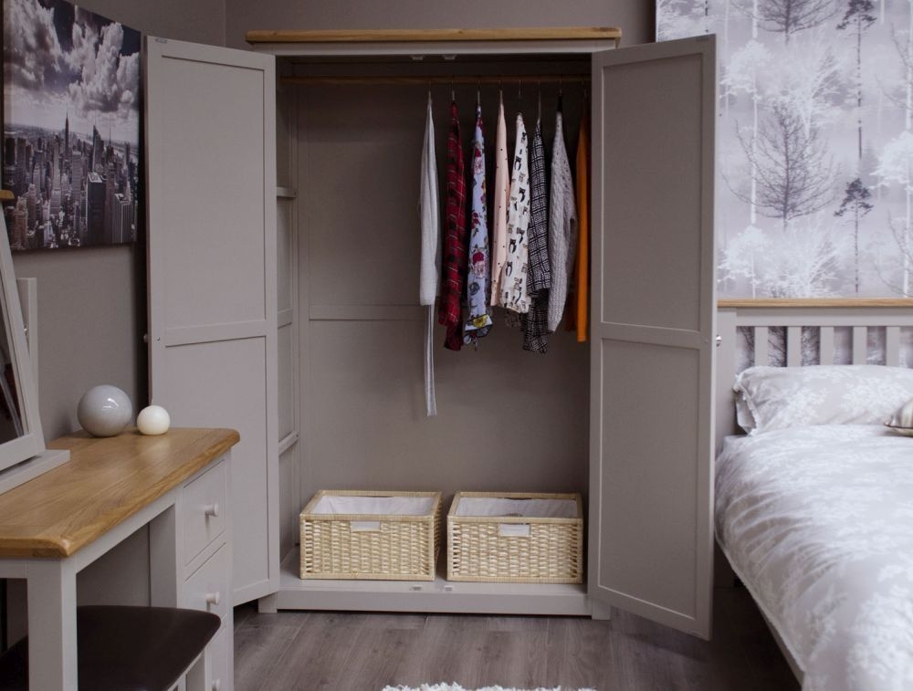 Product photograph of Homestyle Gb Diamond Painted 2 Door Wardrobe from Choice Furniture Superstore.
