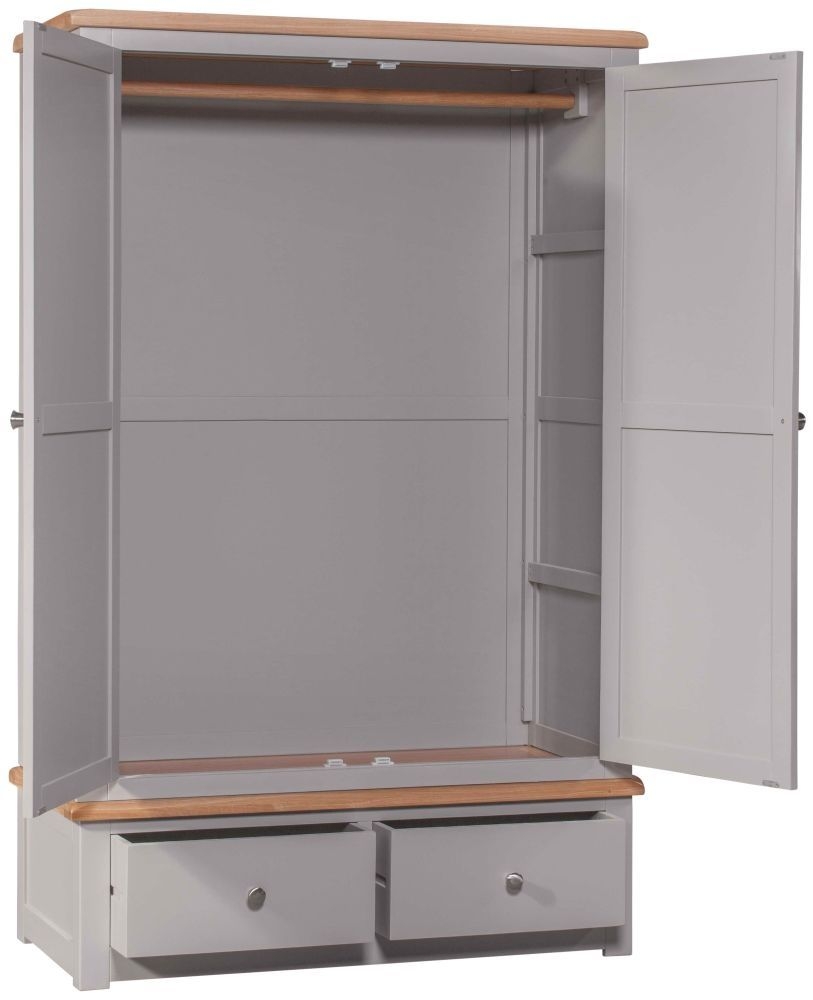 Product photograph of Homestyle Gb Diamond Painted 2 Door 2 Drawer Wardrobe from Choice Furniture Superstore.