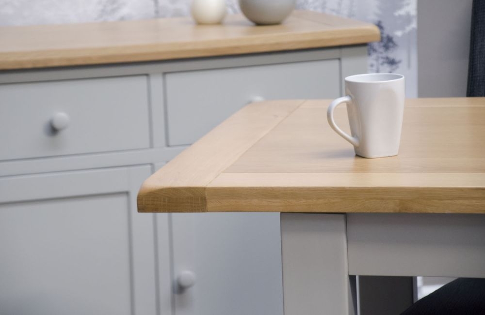 Product photograph of Homestyle Gb Diamond Painted Small Extending Dining Table from Choice Furniture Superstore.