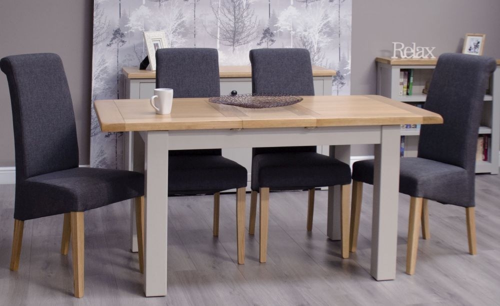 Product photograph of Homestyle Gb Diamond Painted Small Extending Dining Table from Choice Furniture Superstore.