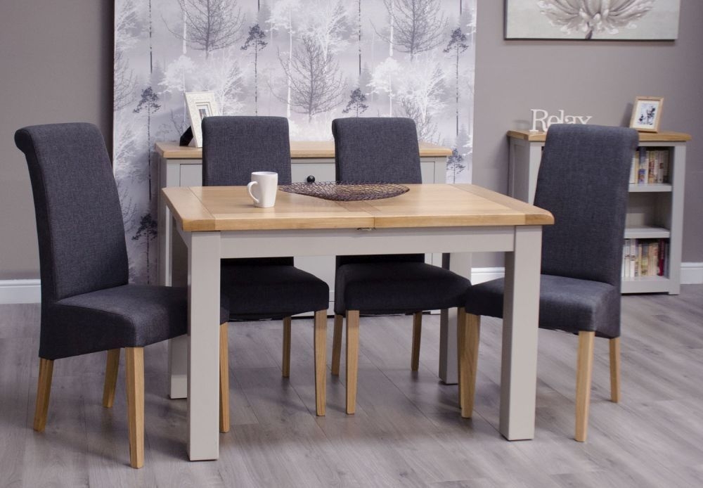 Product photograph of Homestyle Gb Diamond Painted Small 4 Seater Extending Dining Table from Choice Furniture Superstore.