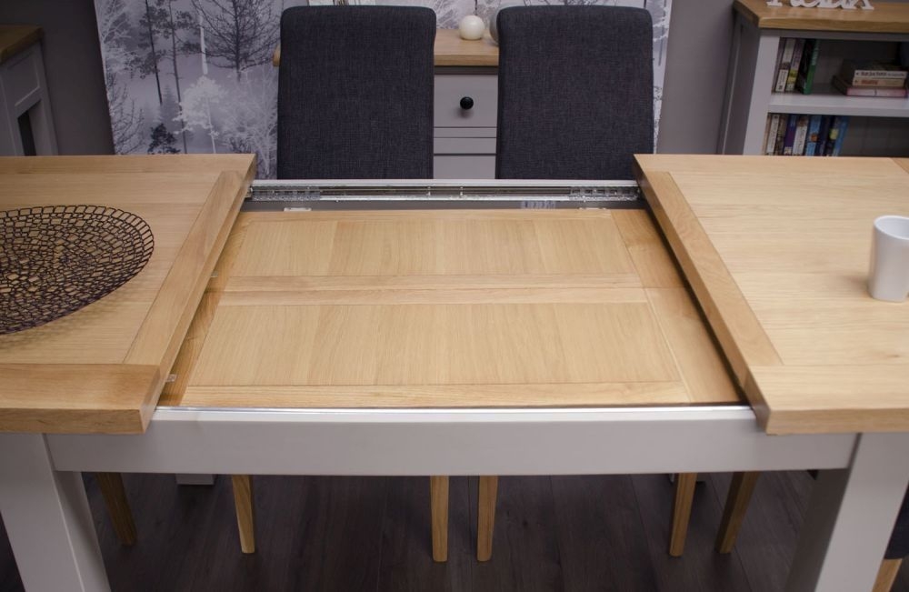 Product photograph of Homestyle Gb Diamond Painted Large Extending Dining Table from Choice Furniture Superstore.