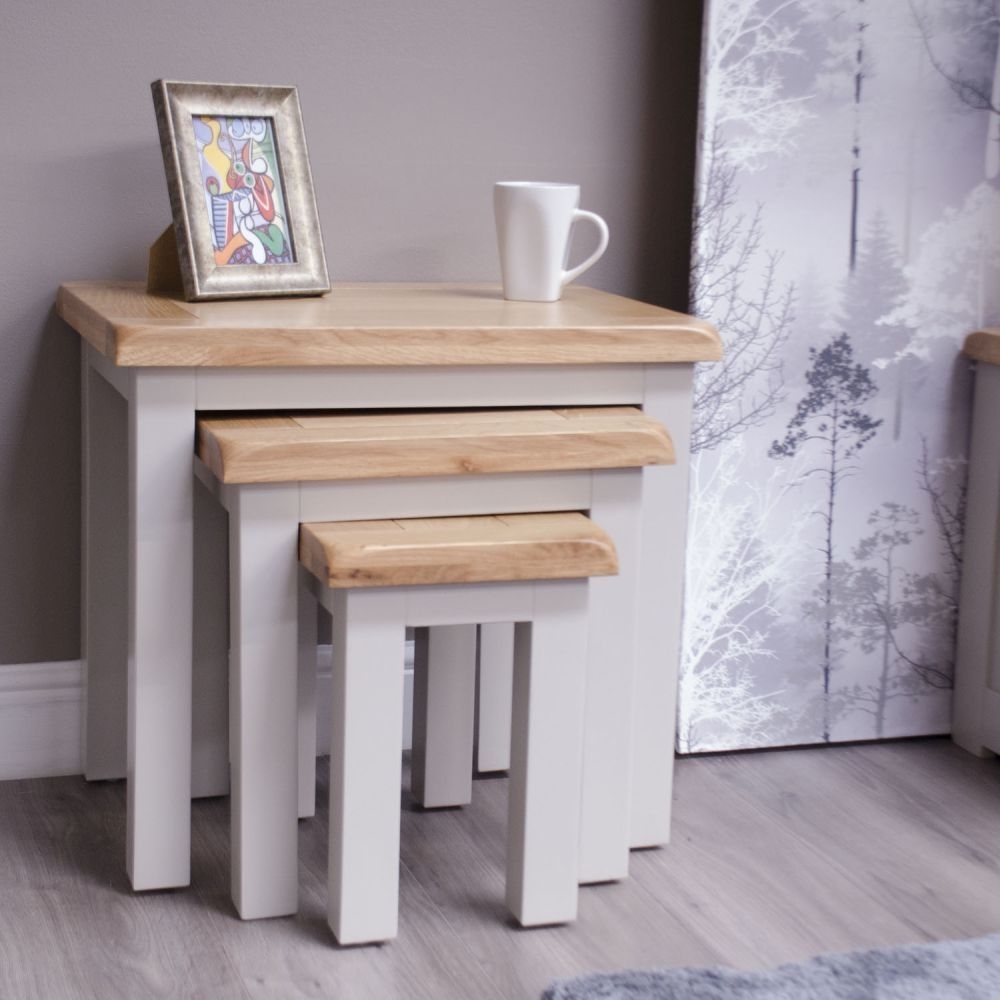 Product photograph of Homestyle Gb Diamond Painted Nest Of Tables from Choice Furniture Superstore.