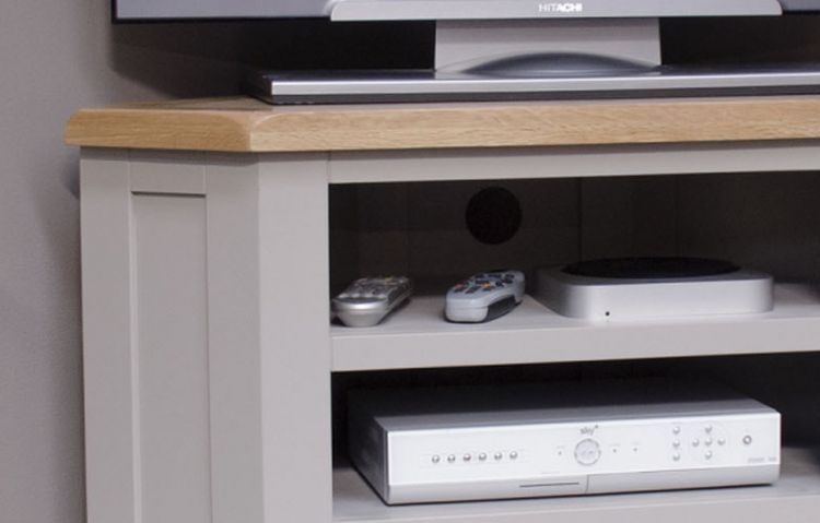 Product photograph of Homestyle Gb Diamond Painted Corner Tv Cabinet from Choice Furniture Superstore.