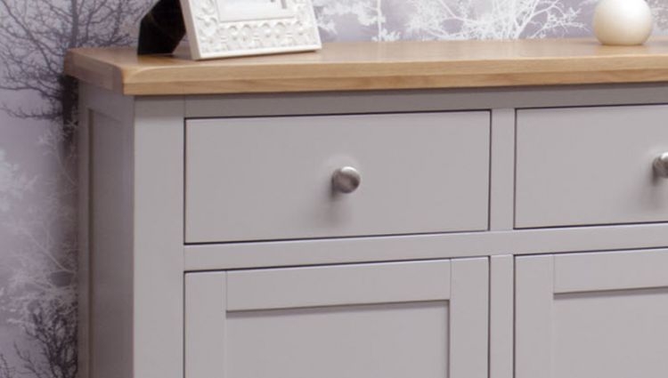Product photograph of Homestyle Gb Diamond Painted Small Sideboard from Choice Furniture Superstore.