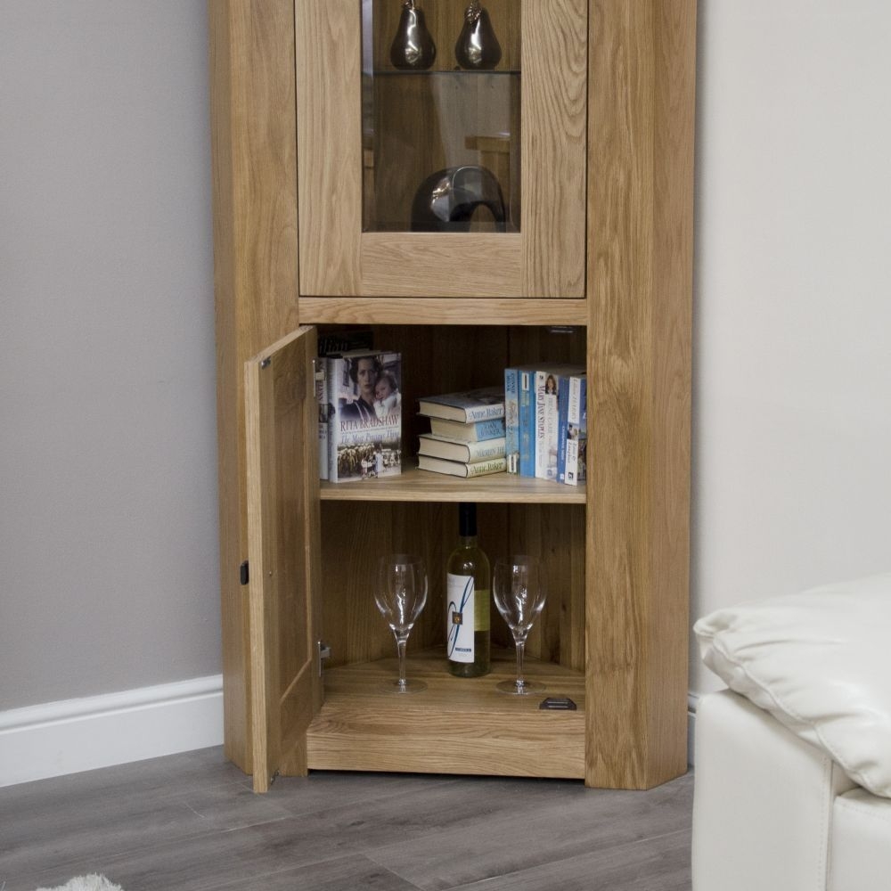 Product photograph of Homestyle Gb Bordeaux Oak Corner Display Unit from Choice Furniture Superstore.