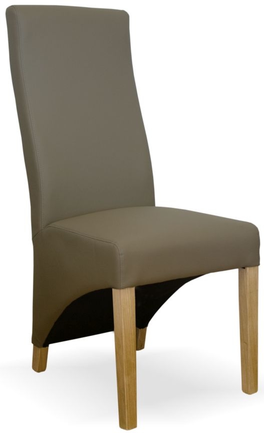 Product photograph of Wren Mushroom Bonded Leather Dining Chair Sold In Pairs from Choice Furniture Superstore.