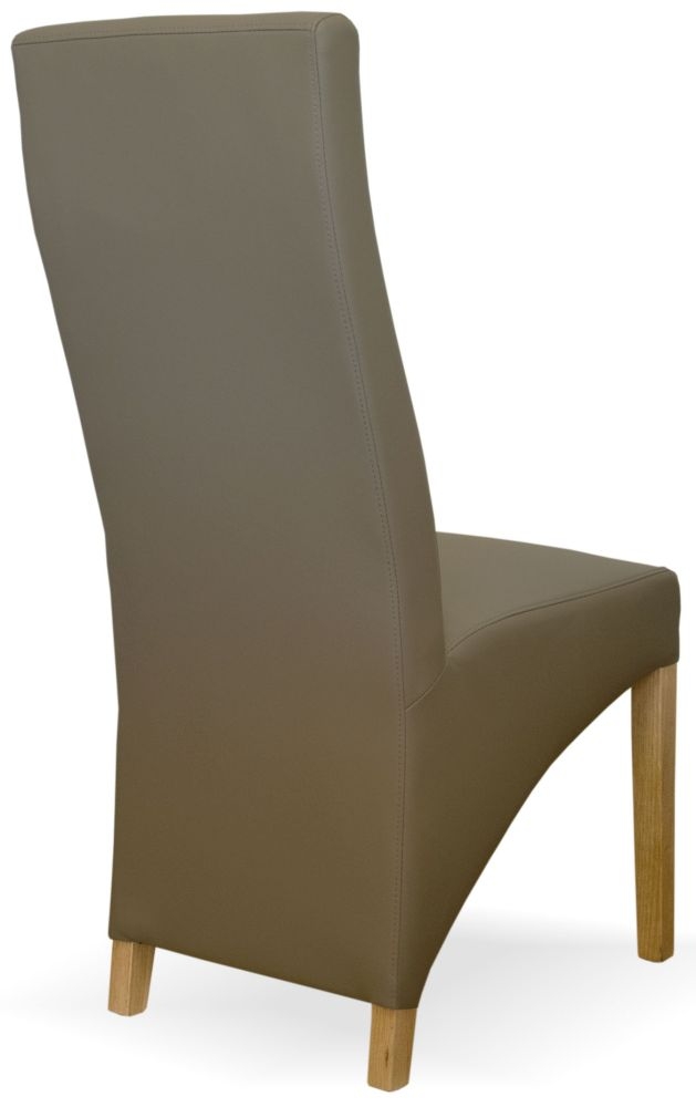 Product photograph of Wren Mushroom Bonded Leather Dining Chair Sold In Pairs from Choice Furniture Superstore.