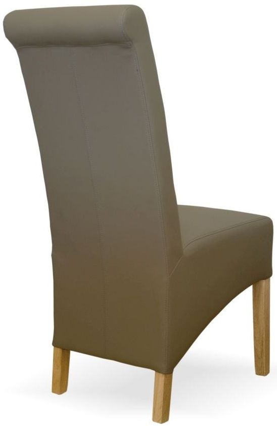 Product photograph of Reddick Mushroom Bonded Leather Dining Chair Sold In Pairs from Choice Furniture Superstore.