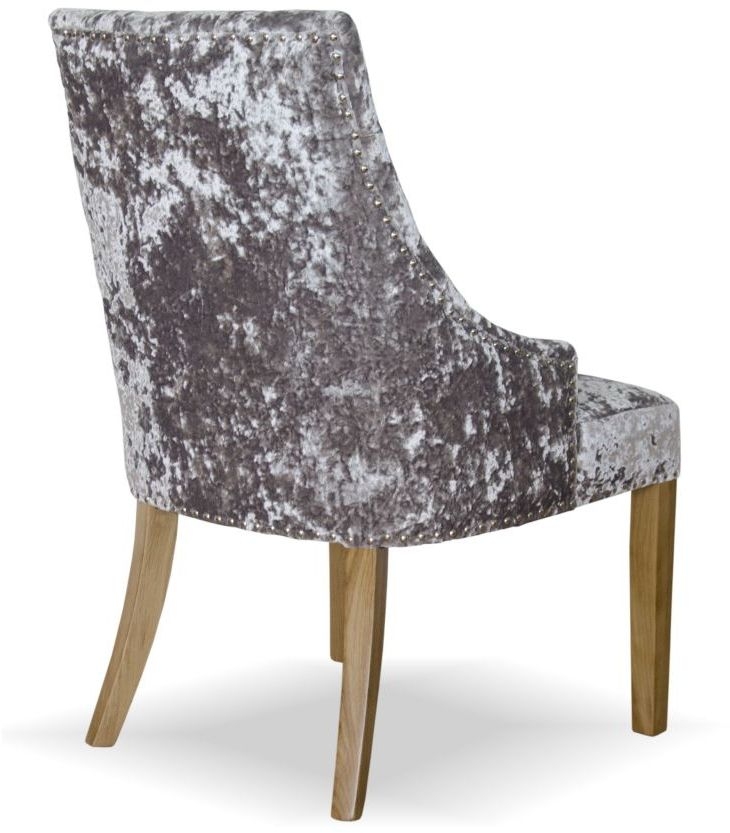 Product photograph of Homestyle Gb Bergen Silver Deep Crushed Velvet Dining Chair Sold In Pairs from Choice Furniture Superstore.