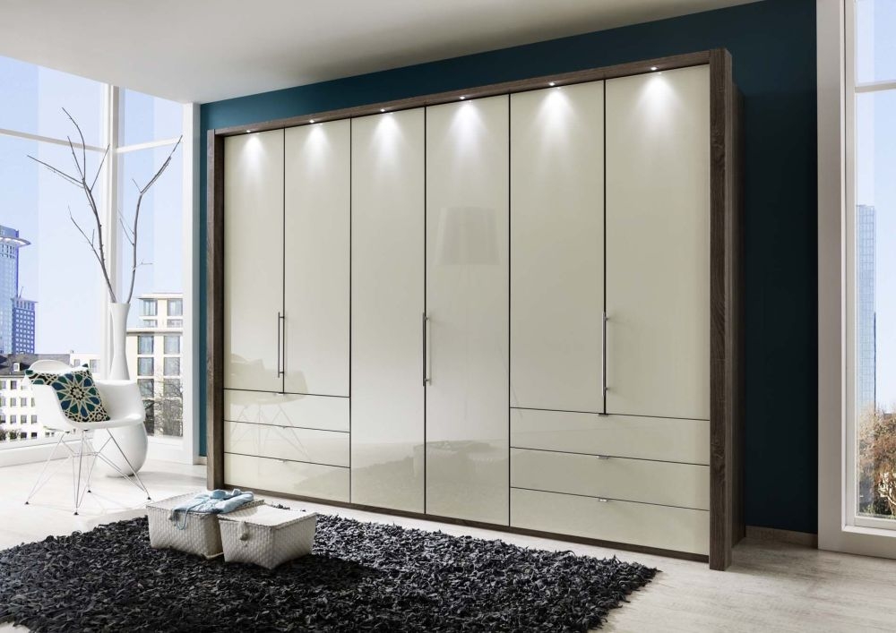 Product photograph of Loft Bi-fold-panorama Door Functional Wardrobe With Glass Front from Choice Furniture Superstore.