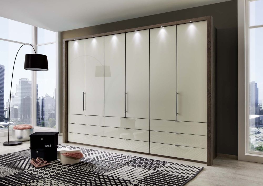 Product photograph of Loft Bi-fold-panorama Door Functional Wardrobe With Glass Front from Choice Furniture Superstore.