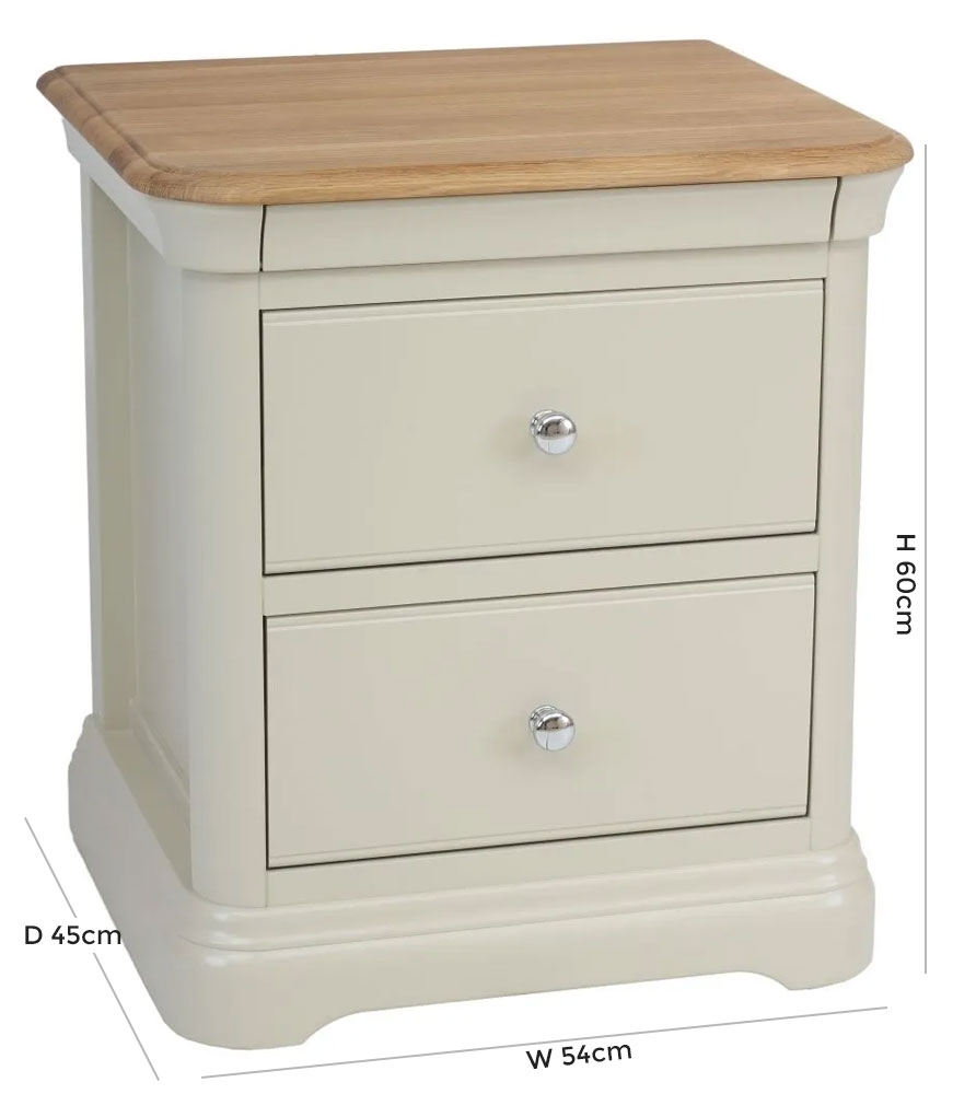 Product photograph of Tch Cromwell Bedside Cabinet - Oak And Painted from Choice Furniture Superstore.